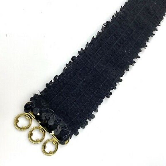 2 for $26 Vintage Black Sequin Evening Cocktali Waist Stretch Belt - Picture 7 of 7